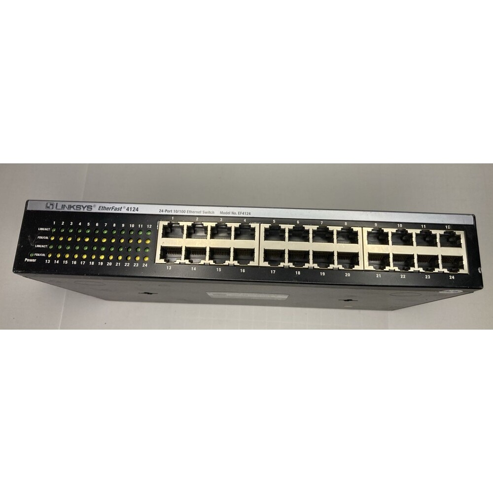 LINKSYS Ether Fast EF4124 24-Port 10/100 Ethernet Switch Tested Working